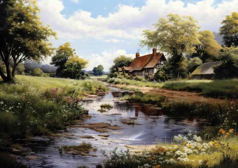 Beauty Rivers Peaceful Flow Countryside Charm | Poster