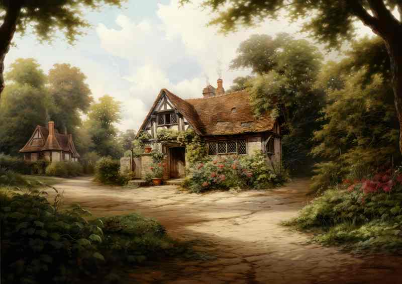 Countryside Elegance English Rustic Beauty scene | Canvas