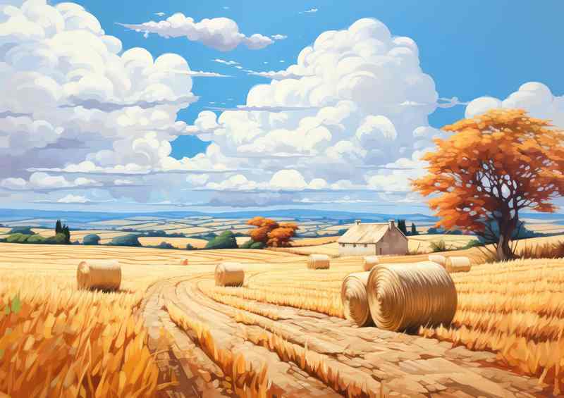 Golden Fields Farmers Harvest Hay Bales | Di-Bond