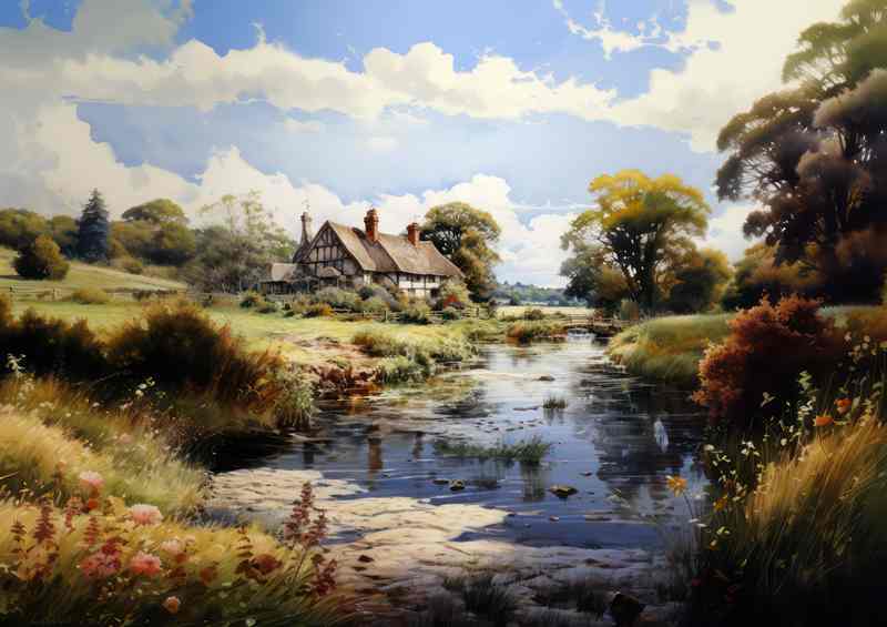 Idyllic Beauty Serene Old English Countryside | Canvas