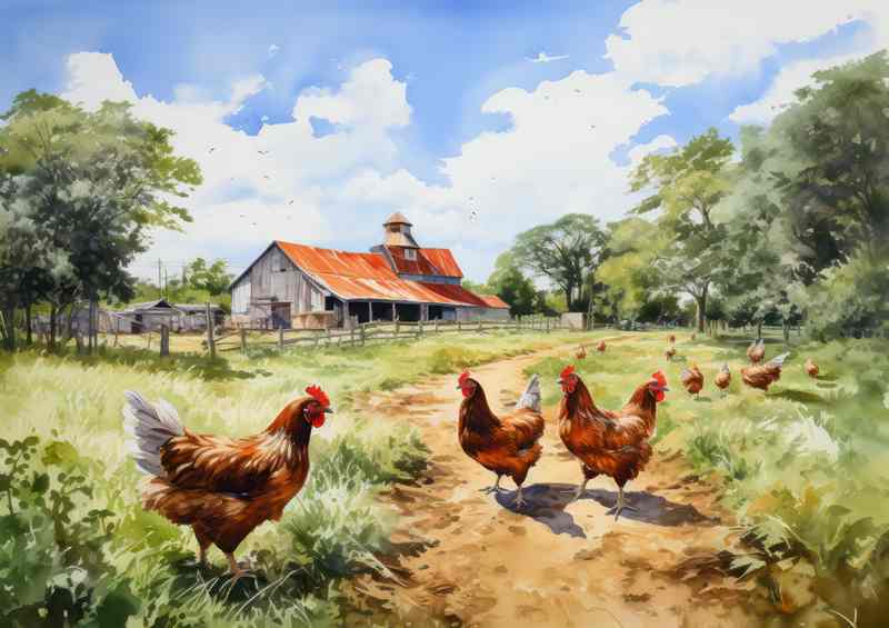 Morning Cluck Classic Chickens Farm Charm | Di-Bond