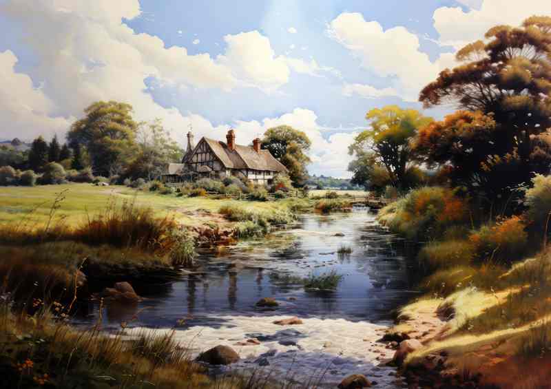 Picturesque Serenity Old English Rural Beauty | Poster