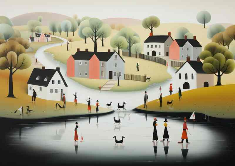 Quaint Whimsy Enchanting Imagery of Village | Poster