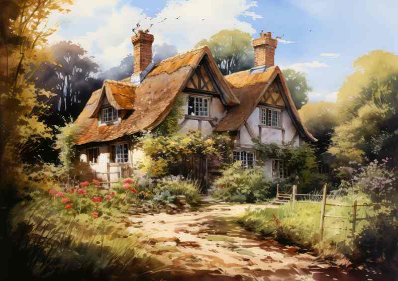 Quintessential Charm Old English Countryside Dwelling | Poster