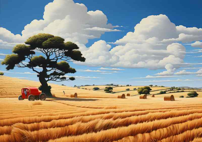 Rustic Fields Golden Hay Bales Beauty | Di-Bond