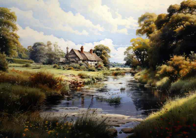 Tranquil Beauty Old English Countryside Splendor | Canvas