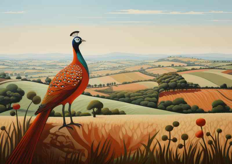 Tranquil Scenes Pheasant in Rustic Countryside | Di-Bond