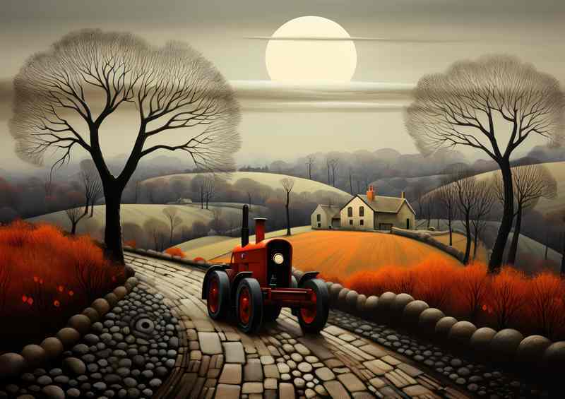 Vintage Elegance Classic Tractor in Countryside | Poster
