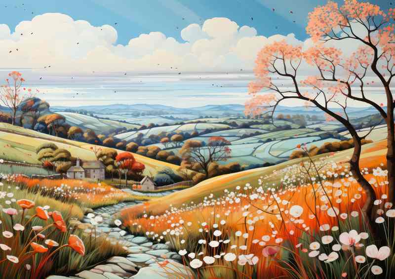 Whimsical Beauty Countryside Visions in Pastel | Poster