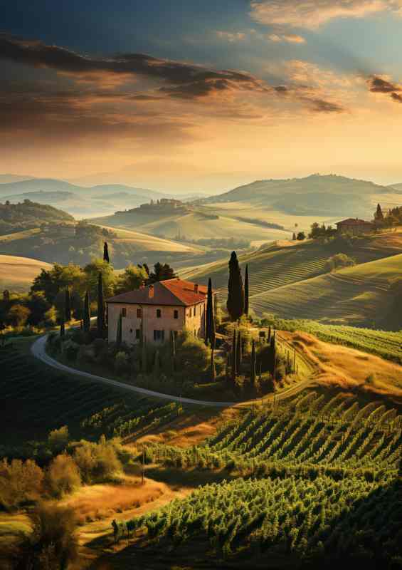 Idyllic Landscape Elegance In The Morning | Metal Poster