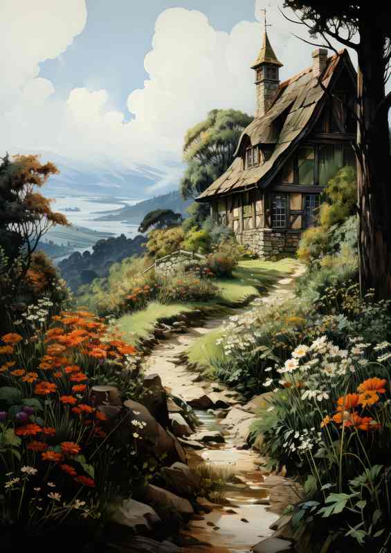 Old World Beauty Down The Counrty Lane | Poster