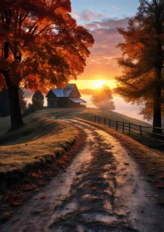 Serene Rural Poetry A Long Lane | Di-Bond