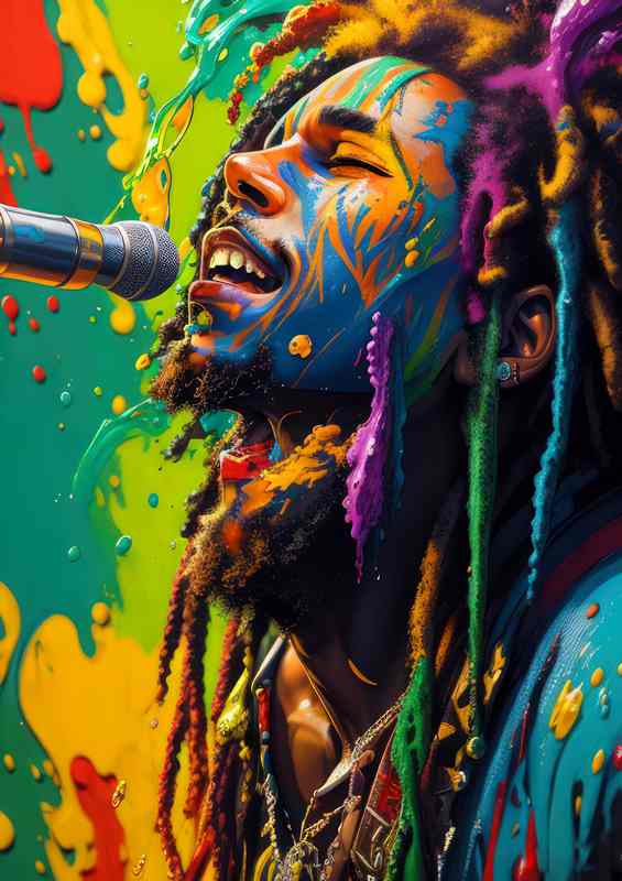 Bob marley singing with his mic | Poster