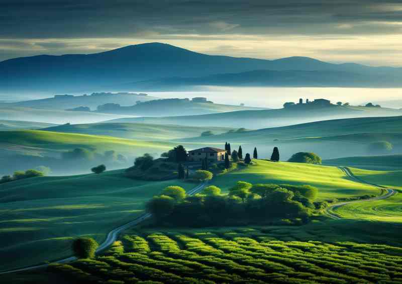 Tuscany Morning Light | Metal Poster