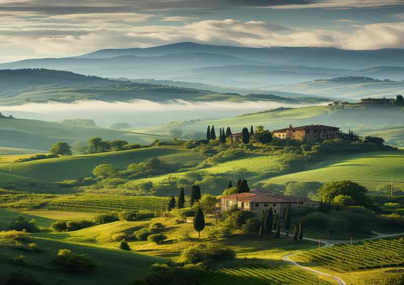 Tuscany Morning Scenic Countryside | Poster