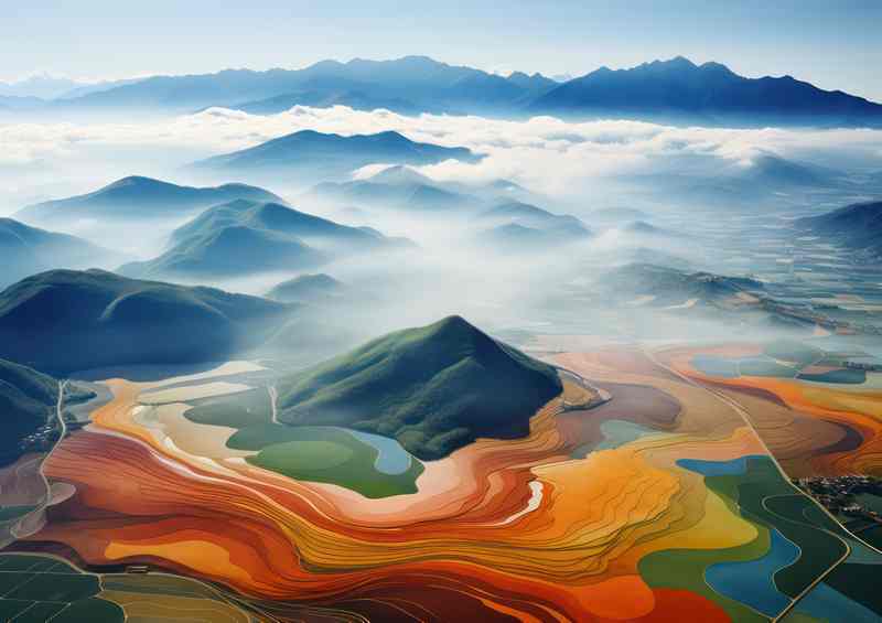 Whimsical Mountains and Mist | Metal Poster