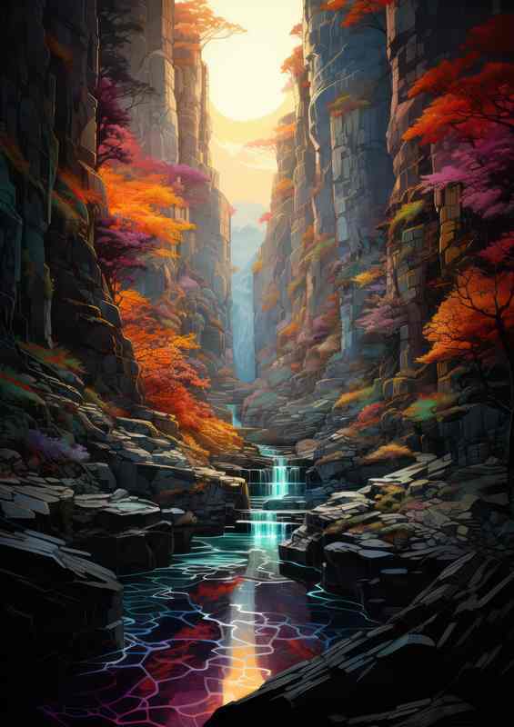 A Walk Amongst Rainbow falls | Poster