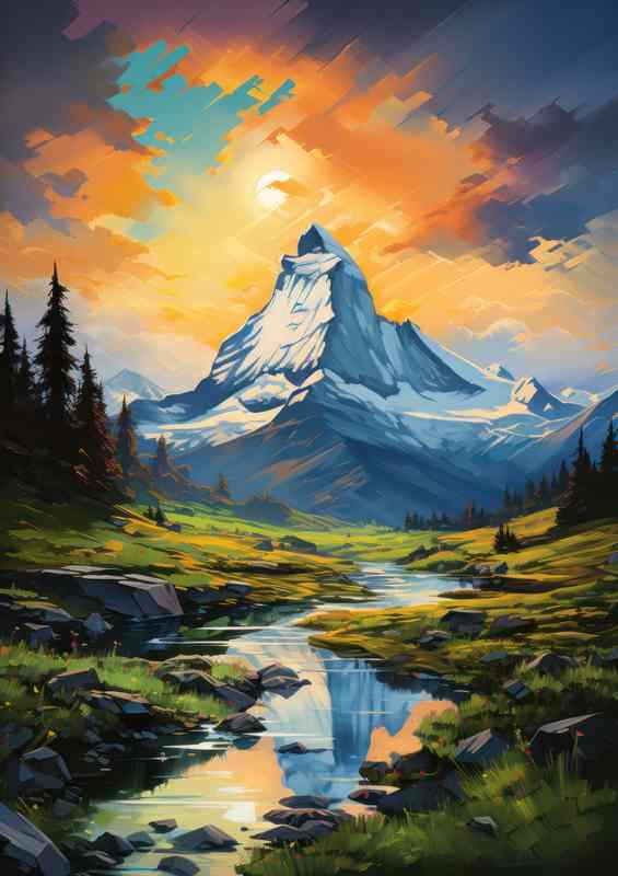 Matterhorn Mountain In Switerland An artists Dream | Di-Bond