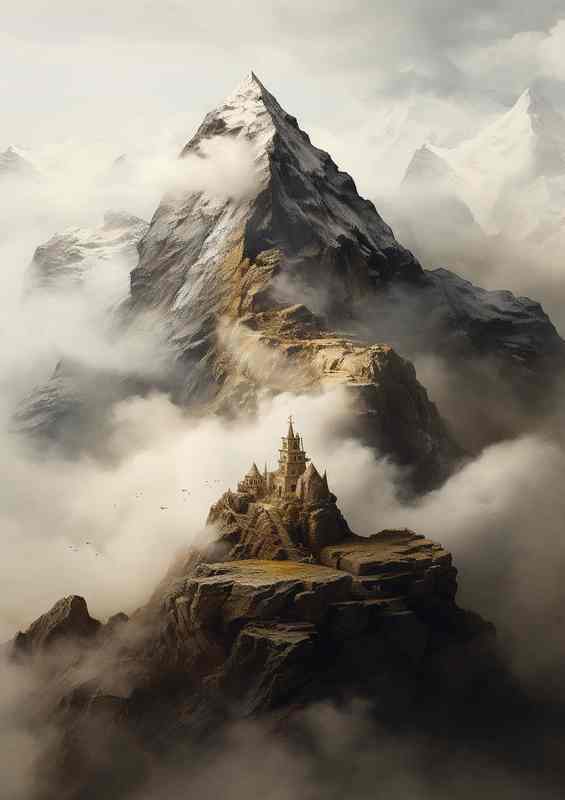 Mist and Mountains Castle In The Air | Canvas