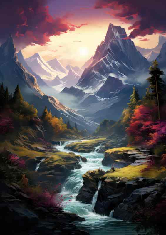Mountain Creek In Morning Light | Di-Bond