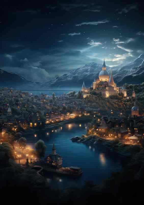 Overlooking Zurich Cityscape Art | Metal Poster