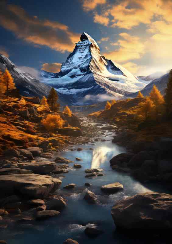Scenic View of matterhorn In The Evening Light | Poster