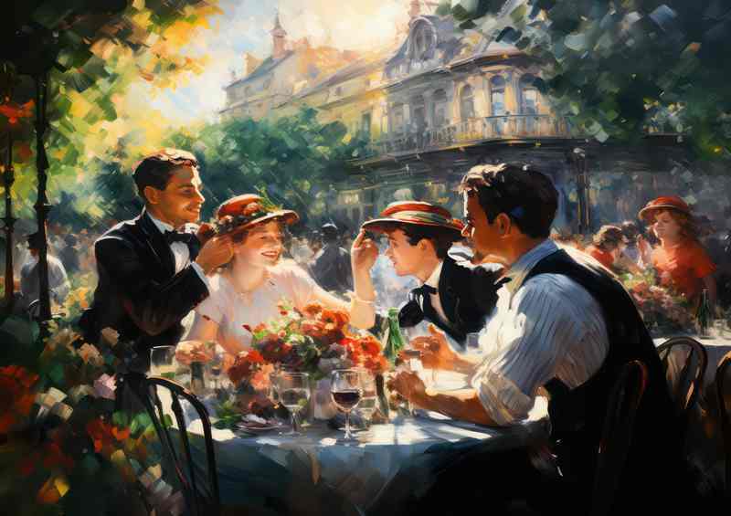 Blossoming Beauty Around a Secluded French Cafe | Canvas