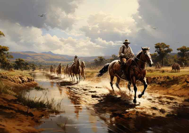 Horses Under the Azure Sky | Metal Poster