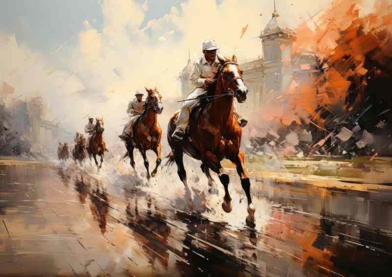 Majestic Maneuver | Galloping Horses Metal Poster