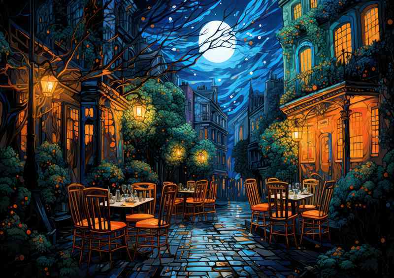 Midnight Melodies Harmonize in the Vibrant Cafe | Di-Bond