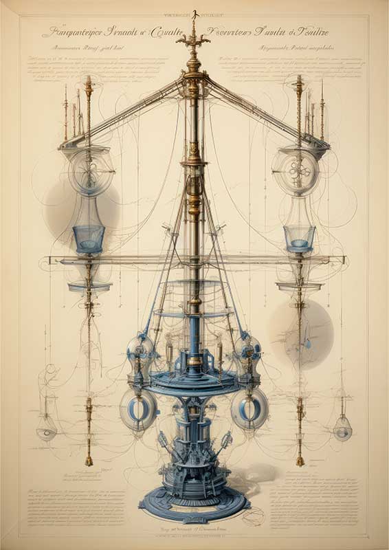 An Old Blue print | Metal Poster