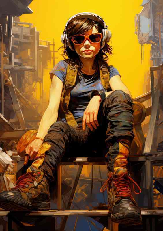 Artistic Expression Womans Dripping Paint | Metal Poster