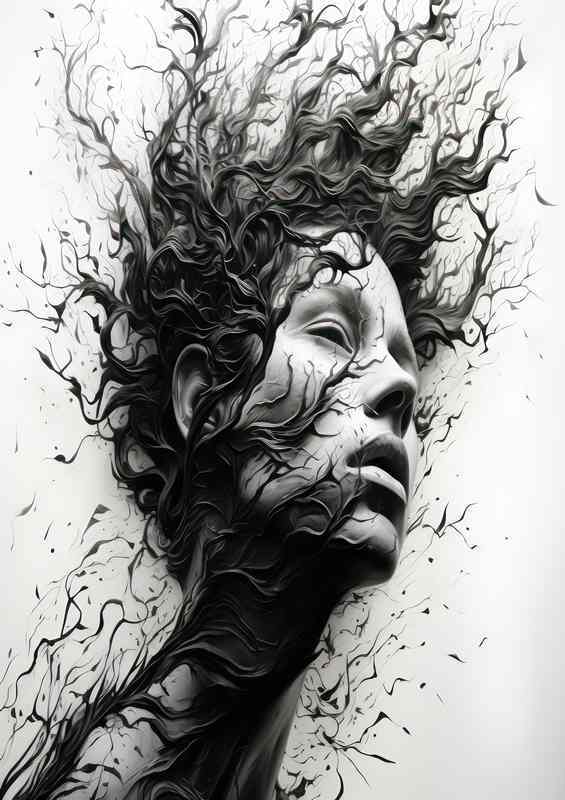Branching Beauty Womans Face Entwined with Nature | Canvas