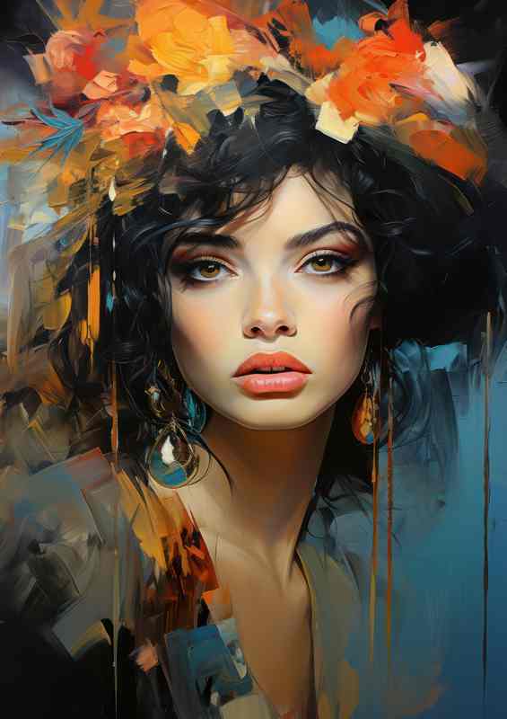 Colorful Creativity Flowing from Womans Hands | Metal Poster