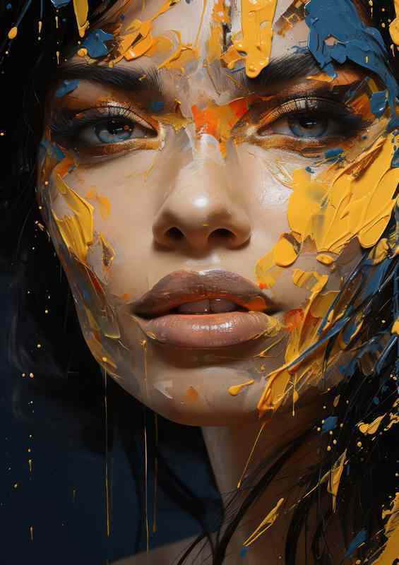 Dripping Paint Symphony Womans Artistic Dance | Di-Bond