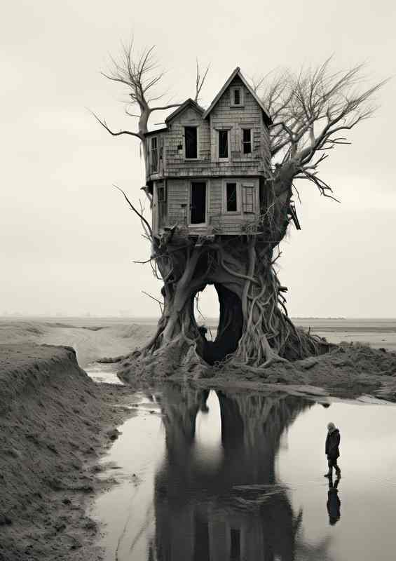 Elevated Treehouse Dwelling Nestled Among Branches | Di-Bond