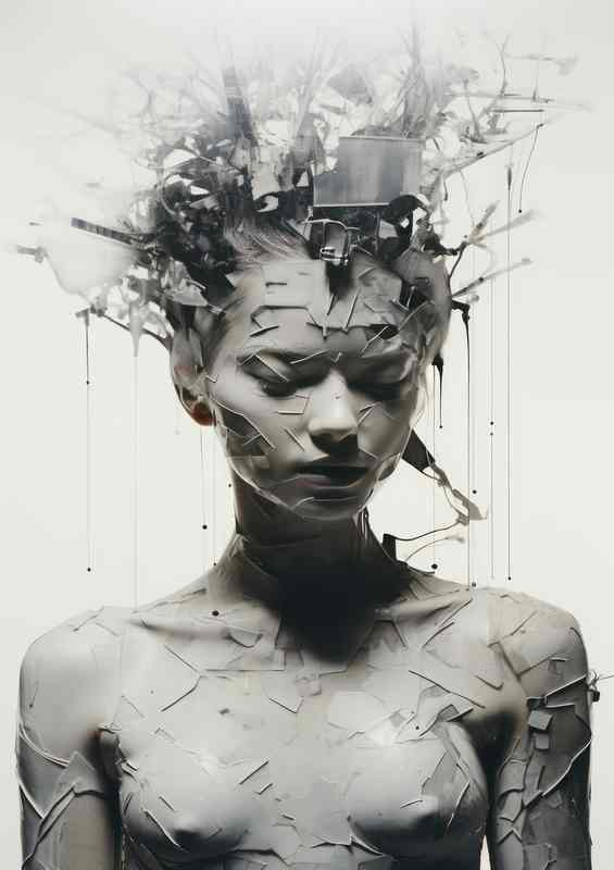 Enchanted Forest Whisper Womans Face Branches | Metal Poster