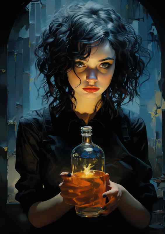 Gentle Glow in Womans Tealight Embrace | Canvas