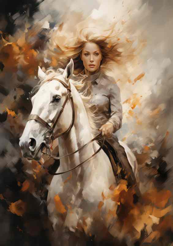 Gleeful Young Equestrian Exploring Verdant Trails | Canvas