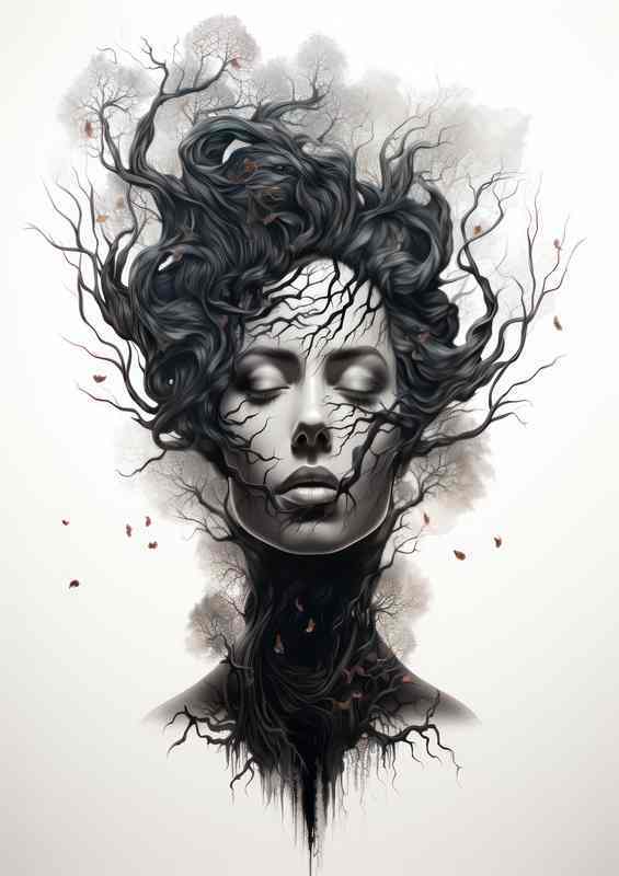 Natures Canvas Woman’s Face Branching Out | Canvas