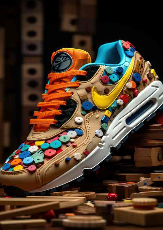 Rainbow Revel Sneaker Artistry in Motion | Poster