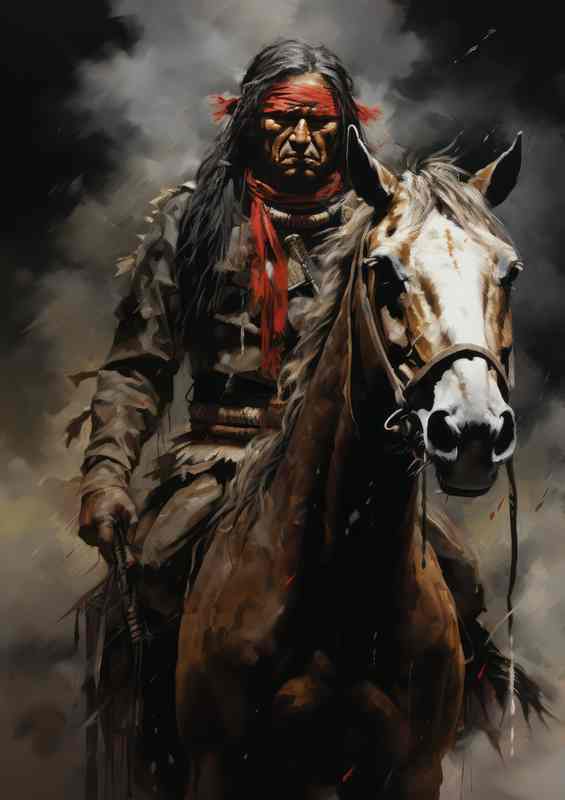 Red Indian Equestrian Journey Across Lands | Poster