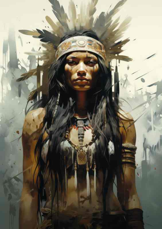Timeless Echoes from Native Indian Heritage | Metal Poster