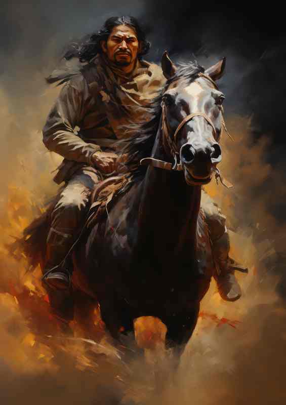 Tribal Horse Rider Exploring Untamed Wilderness | Canvas