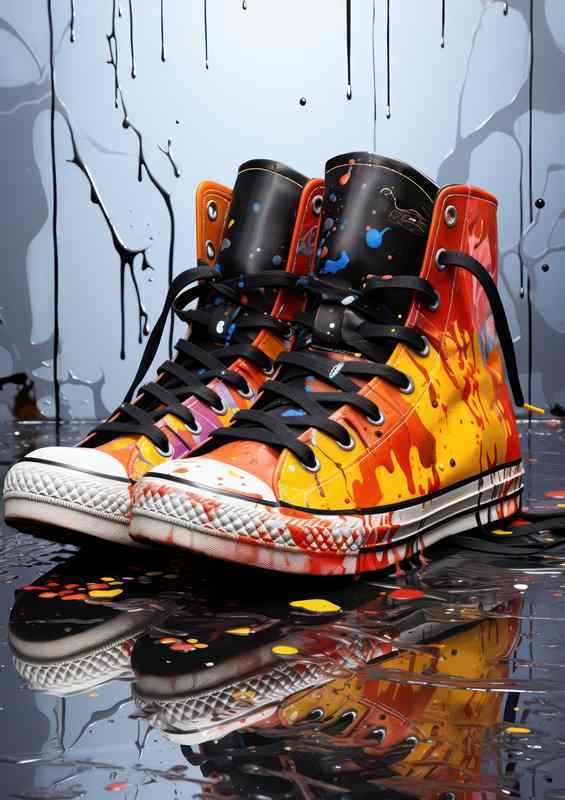 Vibrant Sneaker Artwork Steps Into Style | Poster
