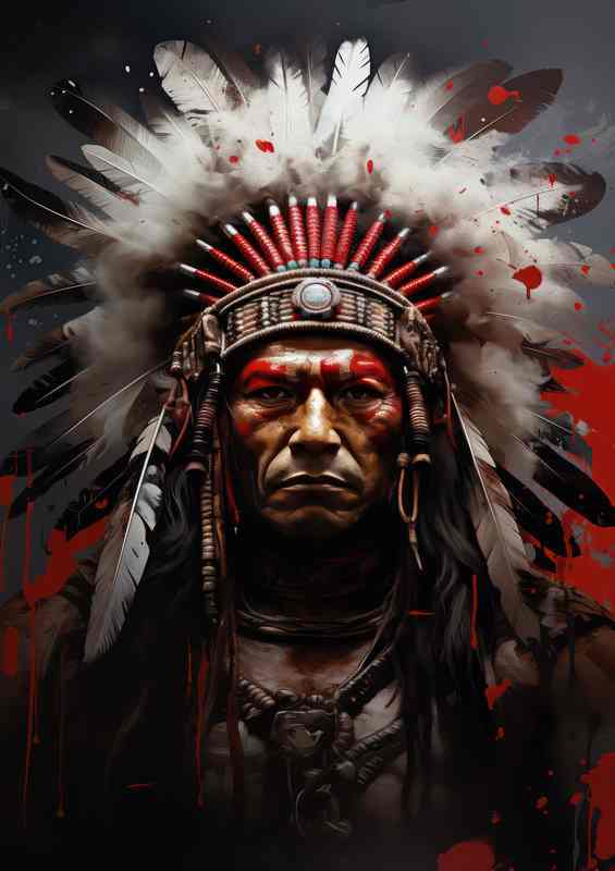 Vibrant Traditions Alive in Native Indian | Metal Poster