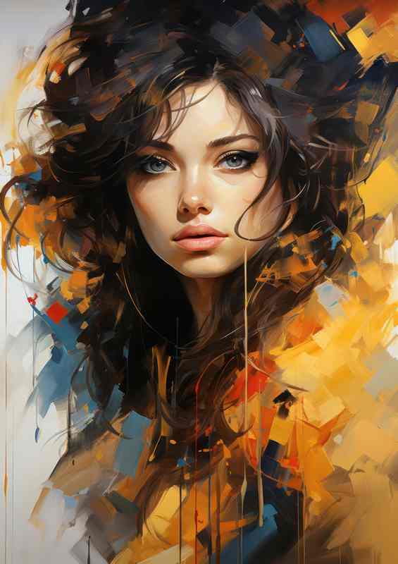 Womans Vision in Flowing, Dripping Colors | Poster