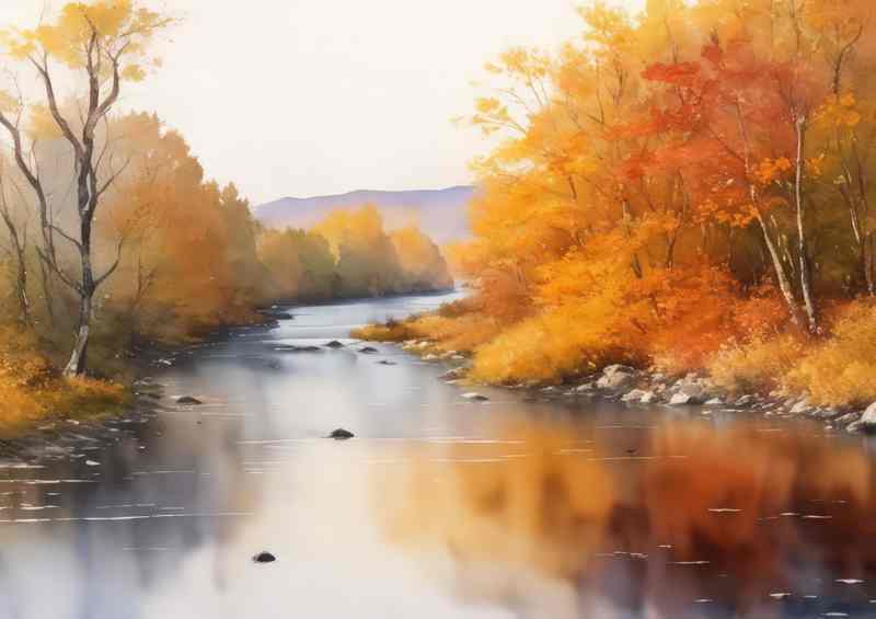 Autumn river in the summer | Canvas