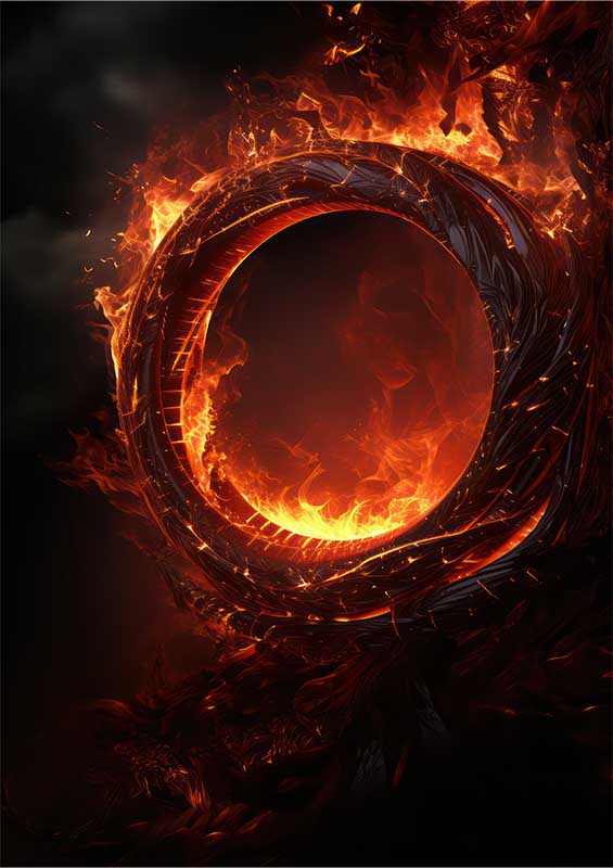 Flames Unleashed | Abstract Exploration Fire of Flames Poster