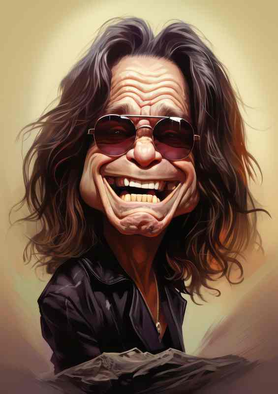 Caricature of Ozzy Osbourne rock and roll baby | Canvas